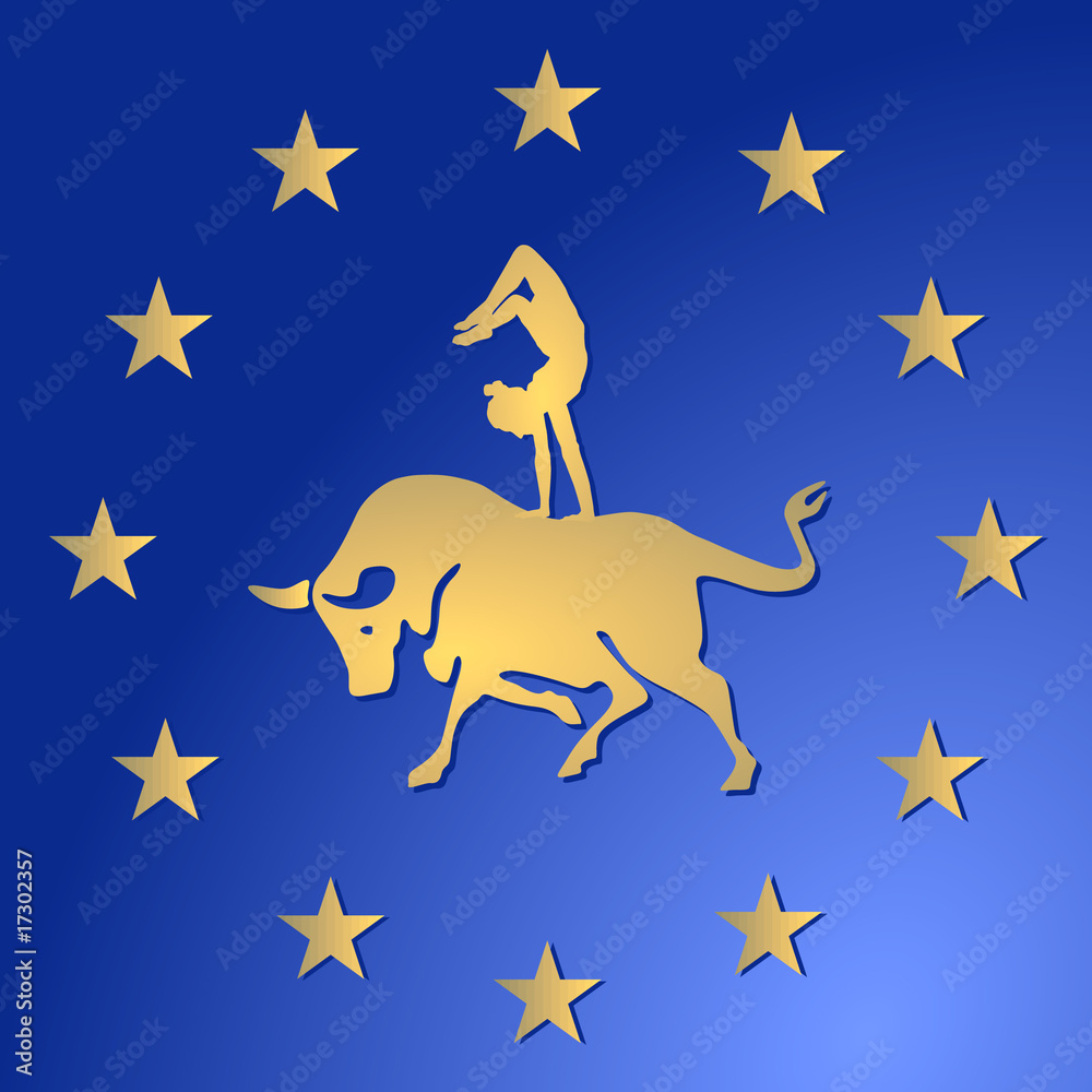 Vecteur Stock die europa und der stier