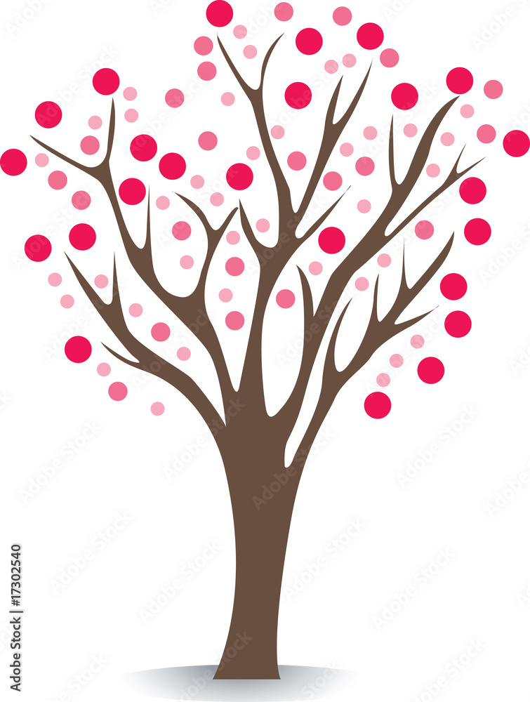 Naklejka premium Pink tree