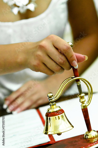 Bride signing