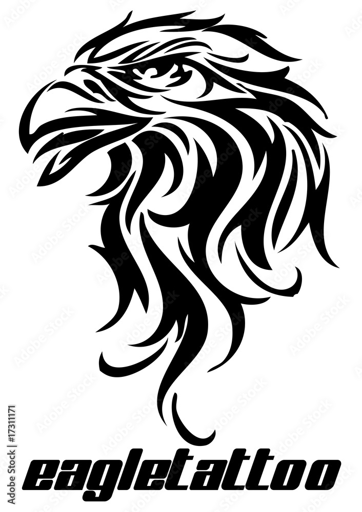 Obraz premium vector illustration tattoo - eagle