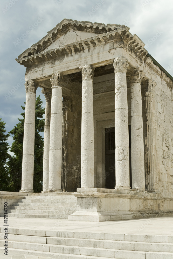 Historic Roman temple of August in Pula, Croatia