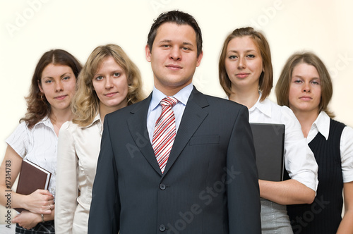 Five business persons in team