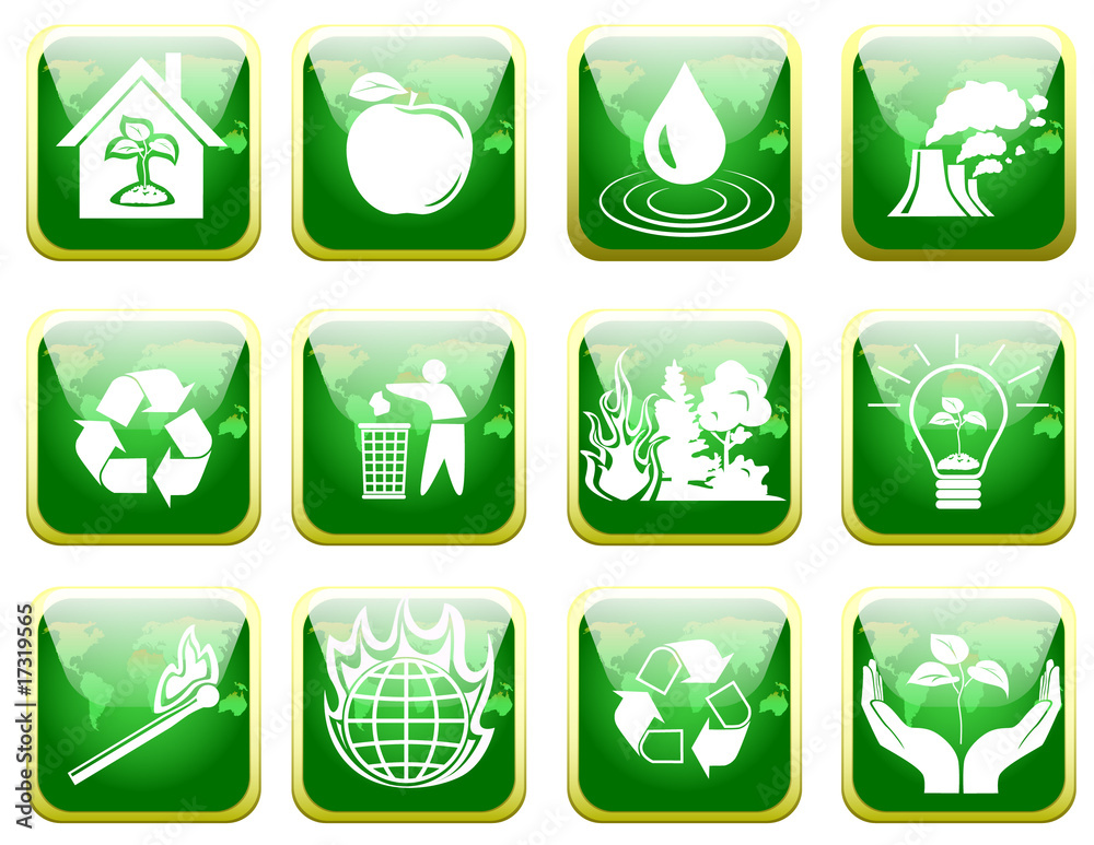 Vector of environmental icons set