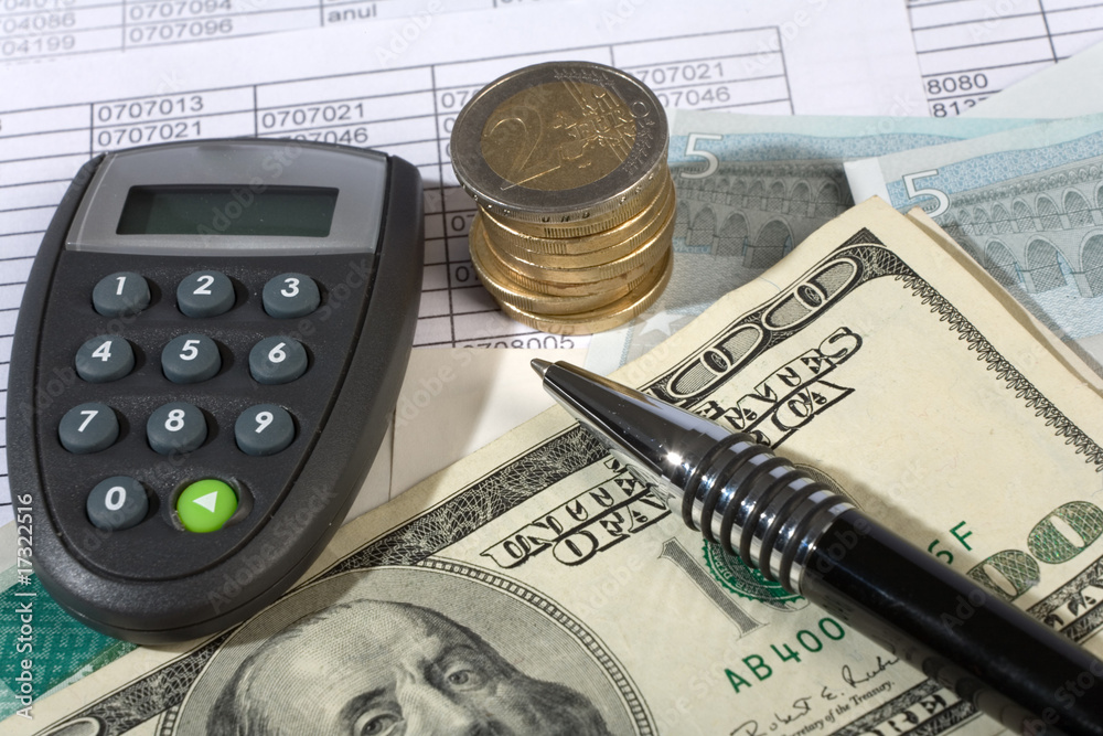 Fototapeta premium balance composition with office accessories