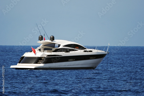 motor yacht at anchor © altug