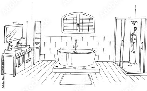 Εκτύπωση καμβά esquisse salle de bains