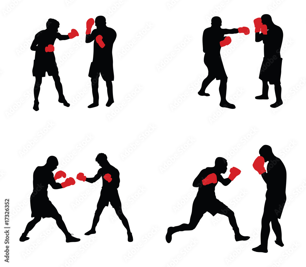 people boxing vector image - obrazy, fototapety, plakaty 