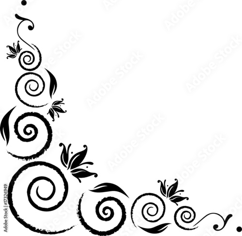 Blumen Ranke filigran, floral, Spirale, Spiralen