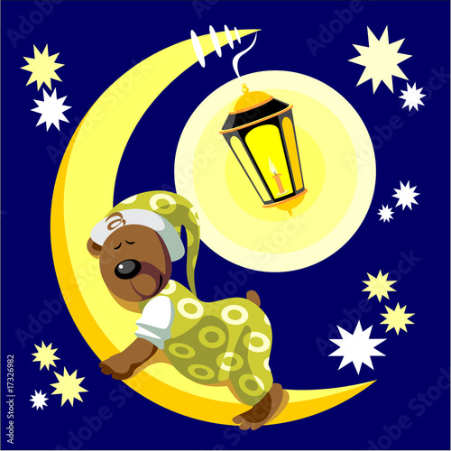 Bear sleep on moon color 17