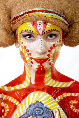 beautiful girl with creative bodyart