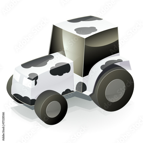 Tracteur vache (reflet)