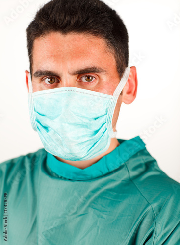 Surgeon with mask ready to work