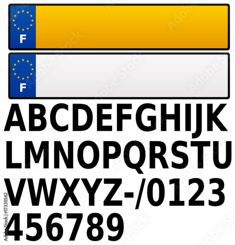 Plaque d'immatriculation française (ancien modèle)