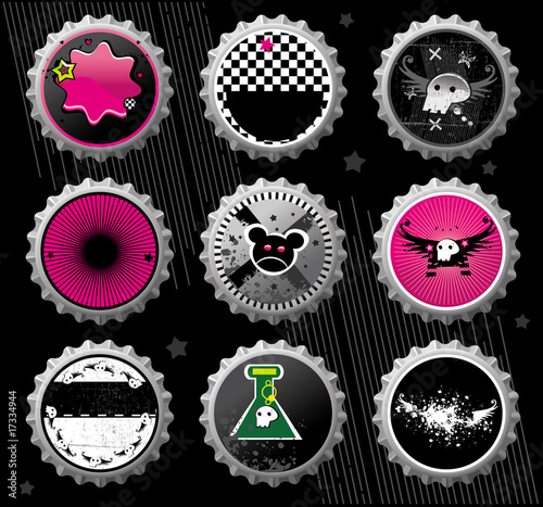 Emo bottle caps.