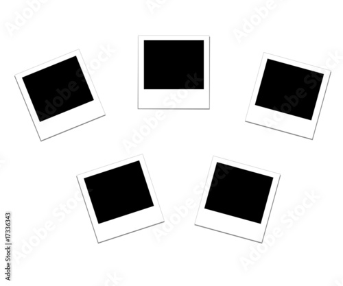 vector illustration of the five blank photo frames