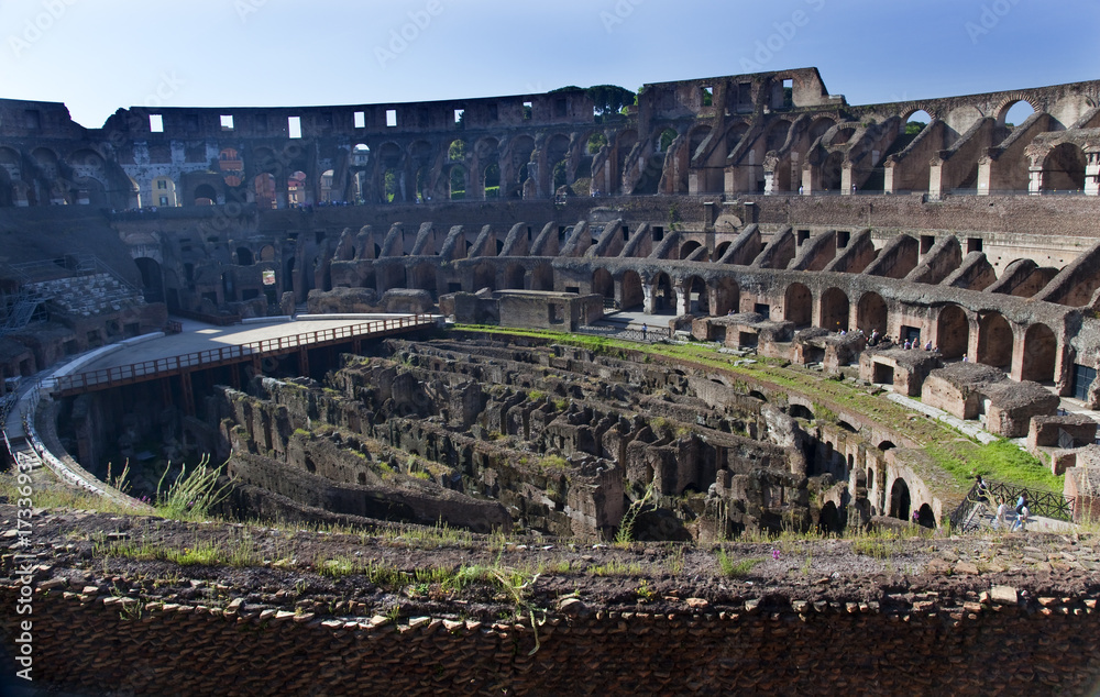 Ancient Colosseum Inside Rome Italy