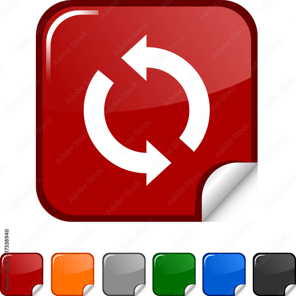 Refresh sticker icon. Vector illustration Refresh sticker icon. Vector illustration