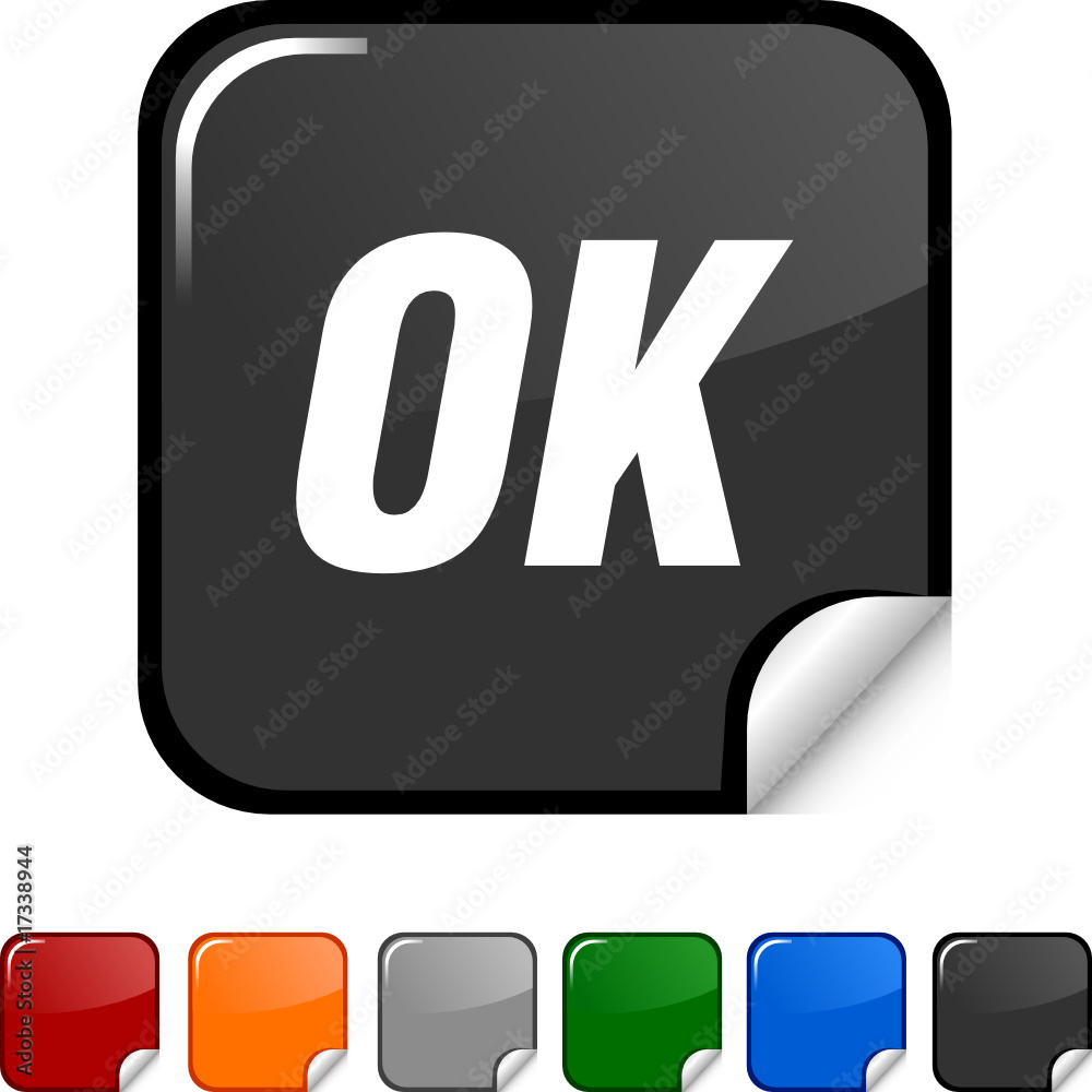 Ok sticker icon. Vector illustration Ok sticker icon. Vector illustration