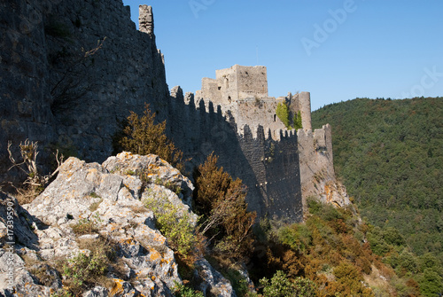 Obraz na płótnie General view of Puilaurens Cathar Castle w salonie