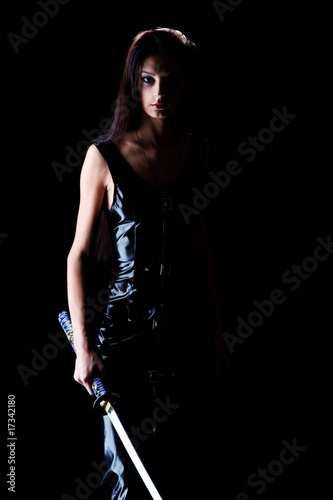 beautiful girl with a sword