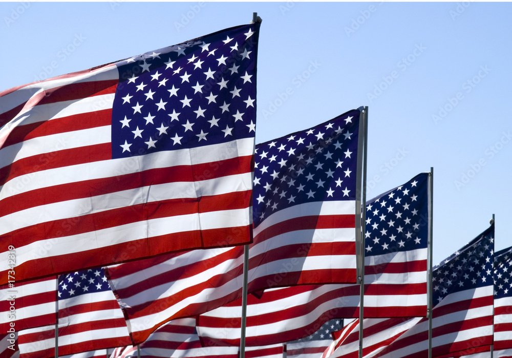 Fototapeta premium United States flags