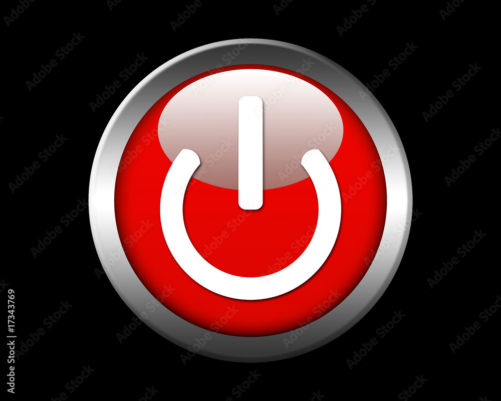 red power button on a black background red power button on a black background