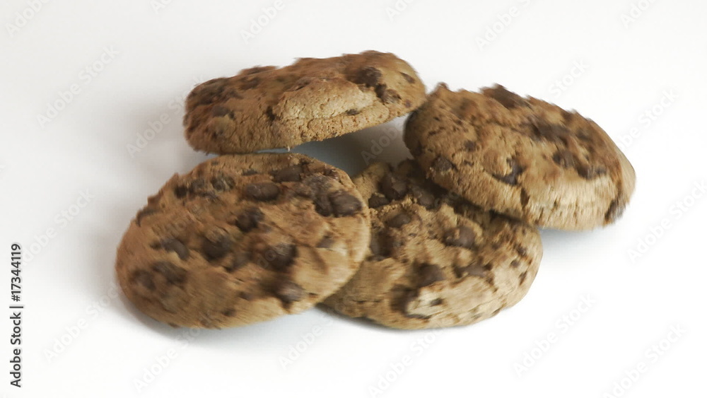 Chocolate cookies rotating Chocolate cookies rotating