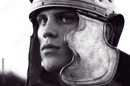Fotografie, Obraz Roman soldiers. Close-up face.