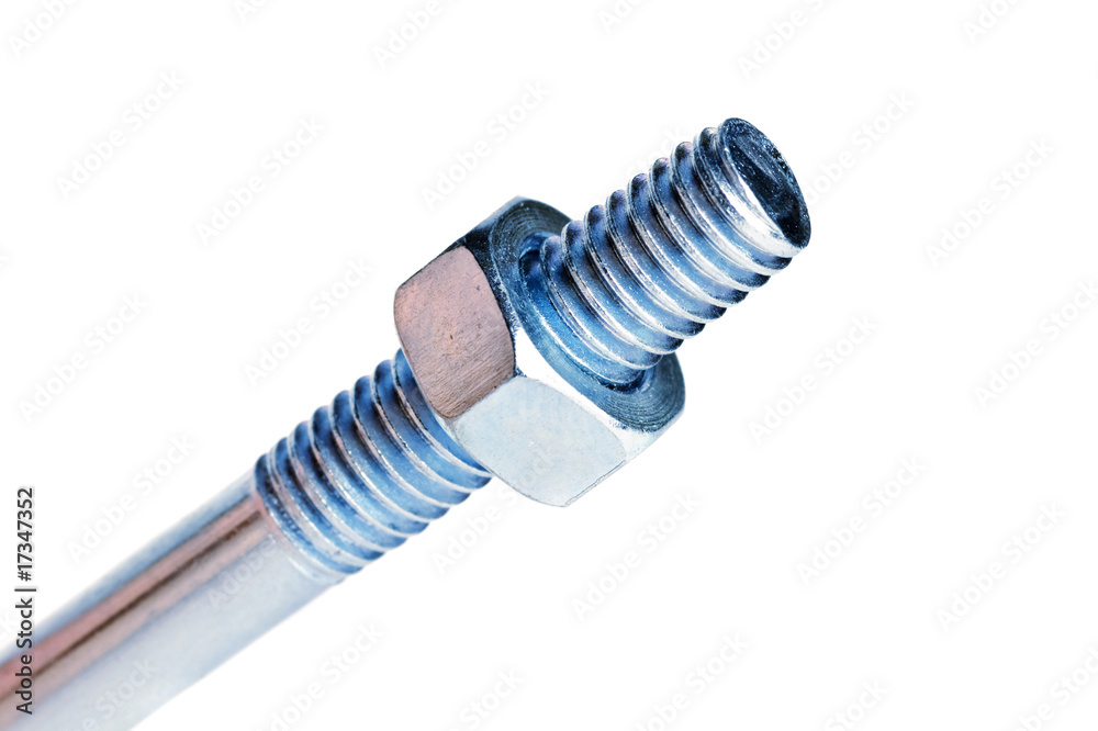close up isolated bolts and nuts close up isolated bolts and nuts