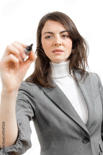 Young businesswoman drawing.