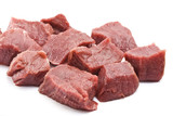Raw fresh meat sliced in cube