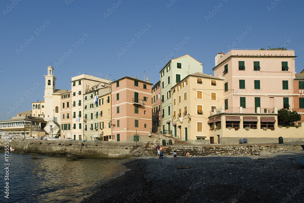 view of Boccadasse Genova Italy