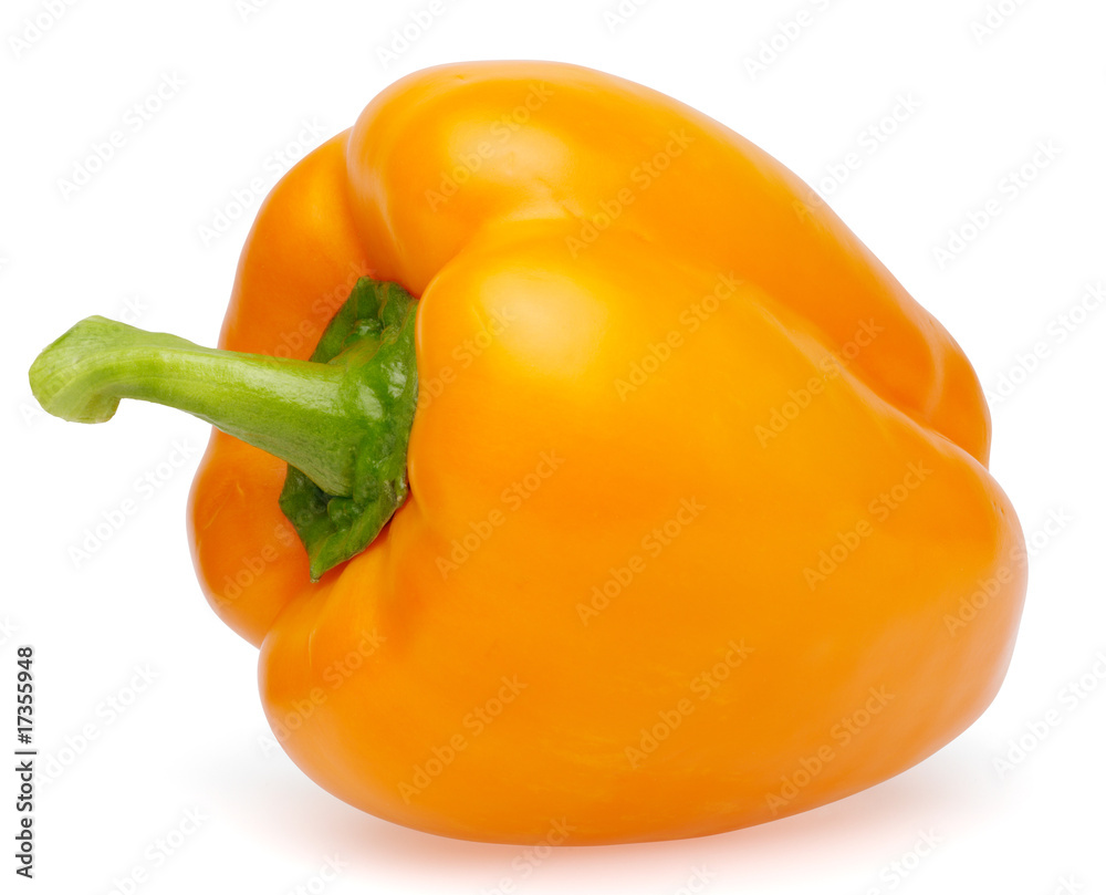 Ripe orange pepper isolated on white Ripe orange pepper isolated on white
