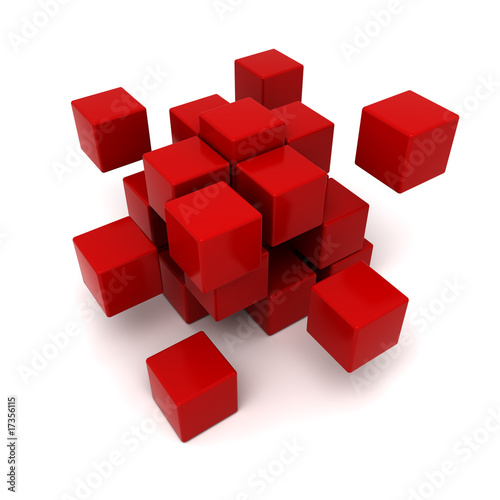 Red cubic background