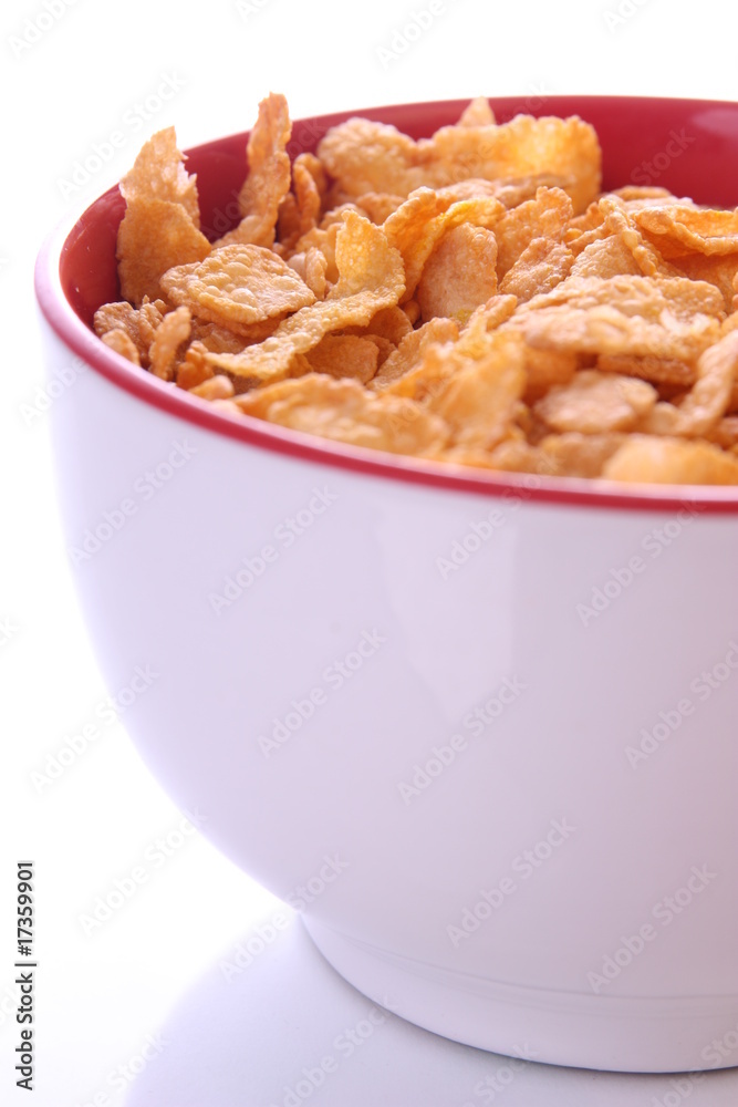 Corn Flakes In Red/White Bowl