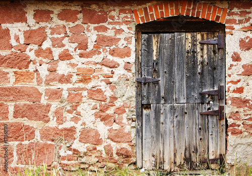 Old Door and Stone Wall