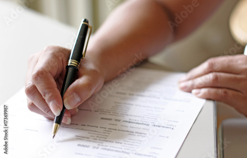 signing a document