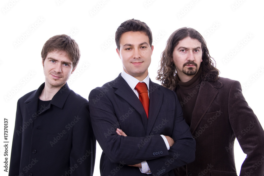 three happy business men together as a team three happy business men together as a team