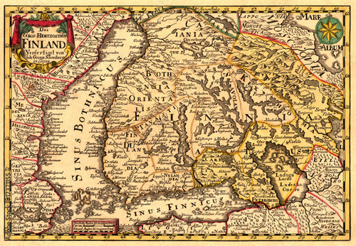 Antique map of Finland