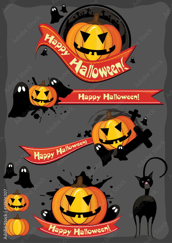 Halloween design elements Halloween design elements