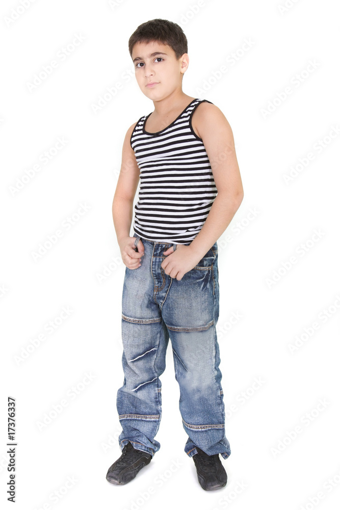Fototapeta premium teenager portrait over white