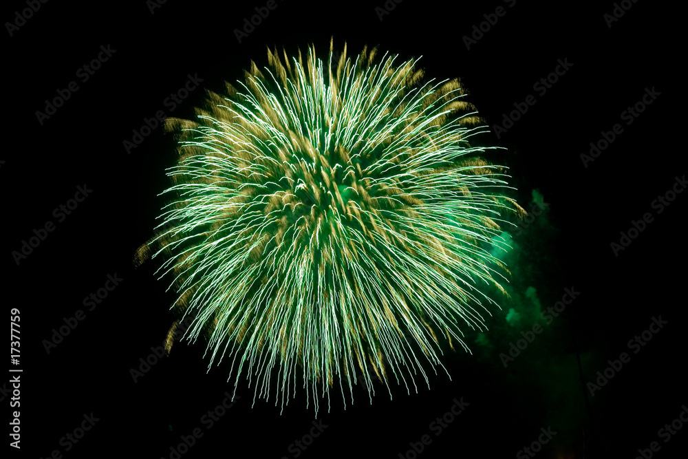 Fototapeta premium Green fireworks