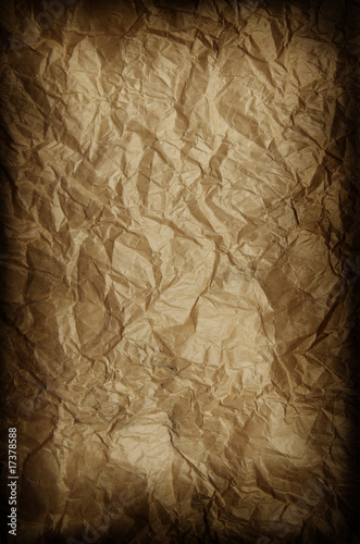 Grunge crumpled craft paper