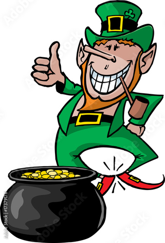 Leprechaun wit pot of gold
