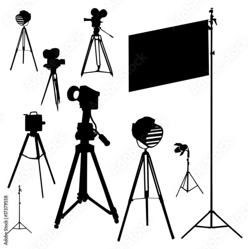 illustration with cinematographic set isolated