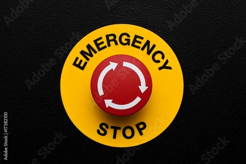 Red emergency button photo