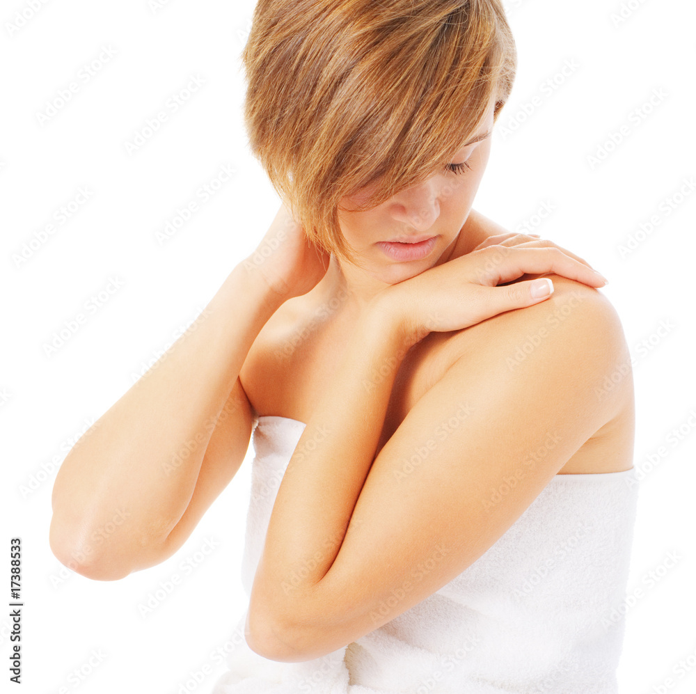 Obraz premium Woman Massaging Herself