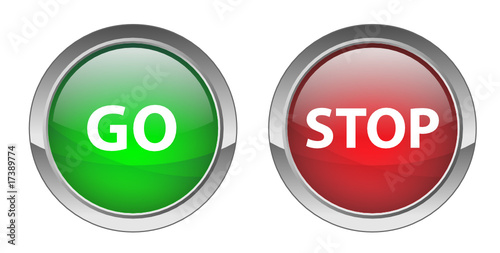 Go & Stop buttons (vector ; green+red)