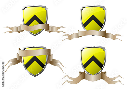 Set of shields with banners