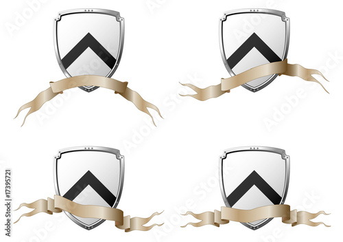 Set of shields with banners